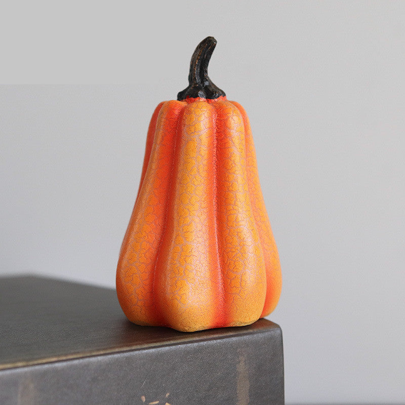 Orange Gourd Halloween Decoration with Lighted Interior in Pumpkin Color