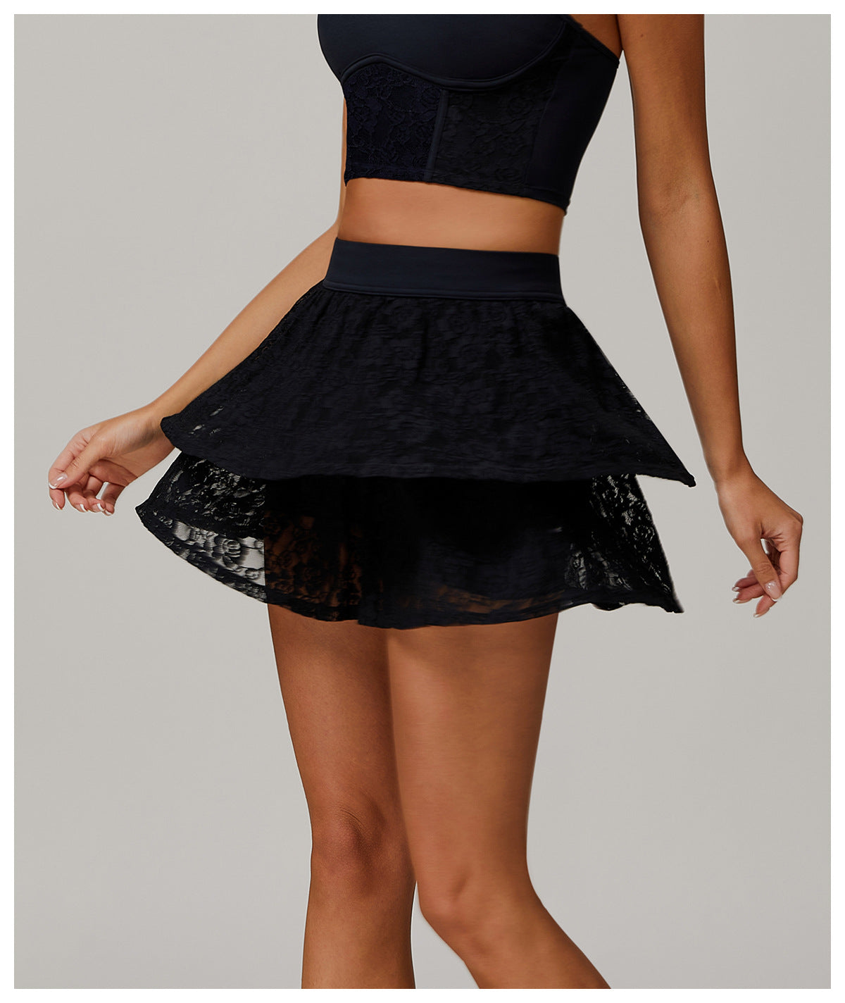 Mesh Lace Yoga Skirt For Breathable Active Comfort