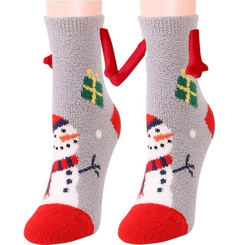 Adorable 3D Soft Fleece Crew Socks with Penguin Designs