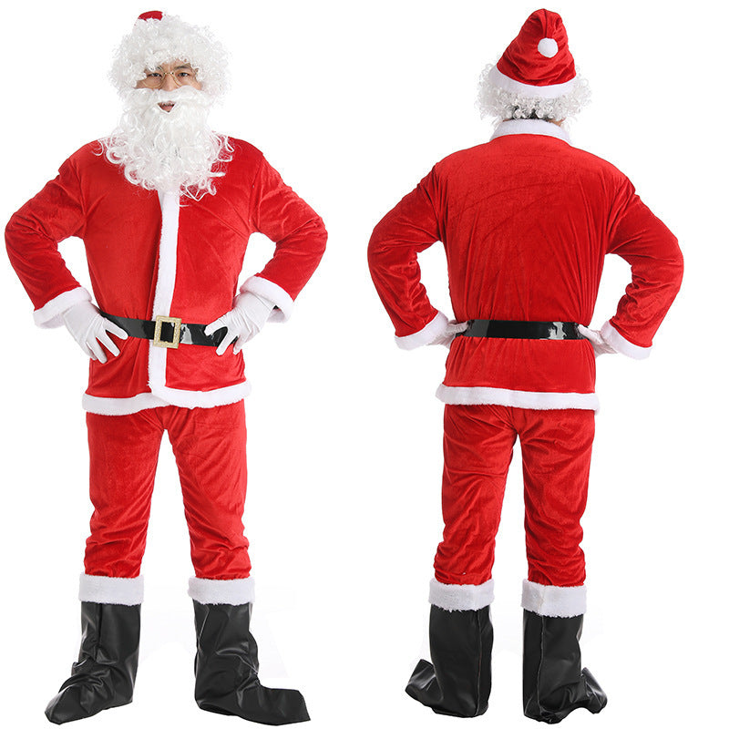 Adult Sized Full Body Santa Suit With Santa Hat and White Beard