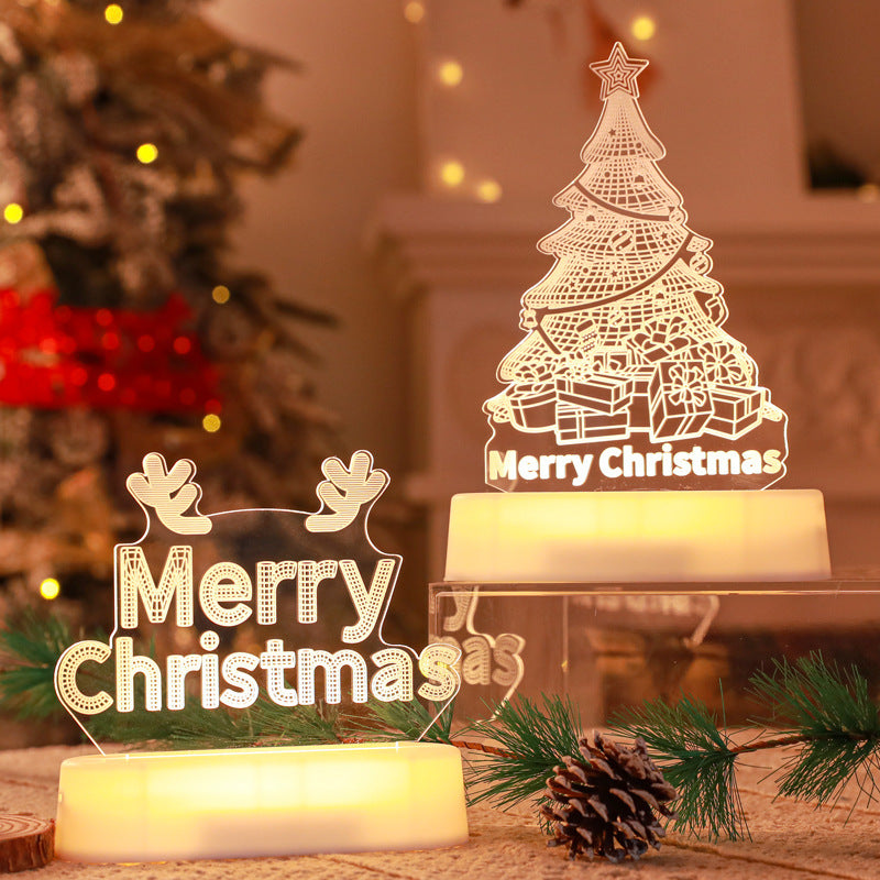 Christmas and New Years Tema LED Acrylic Light Up Table Decorations