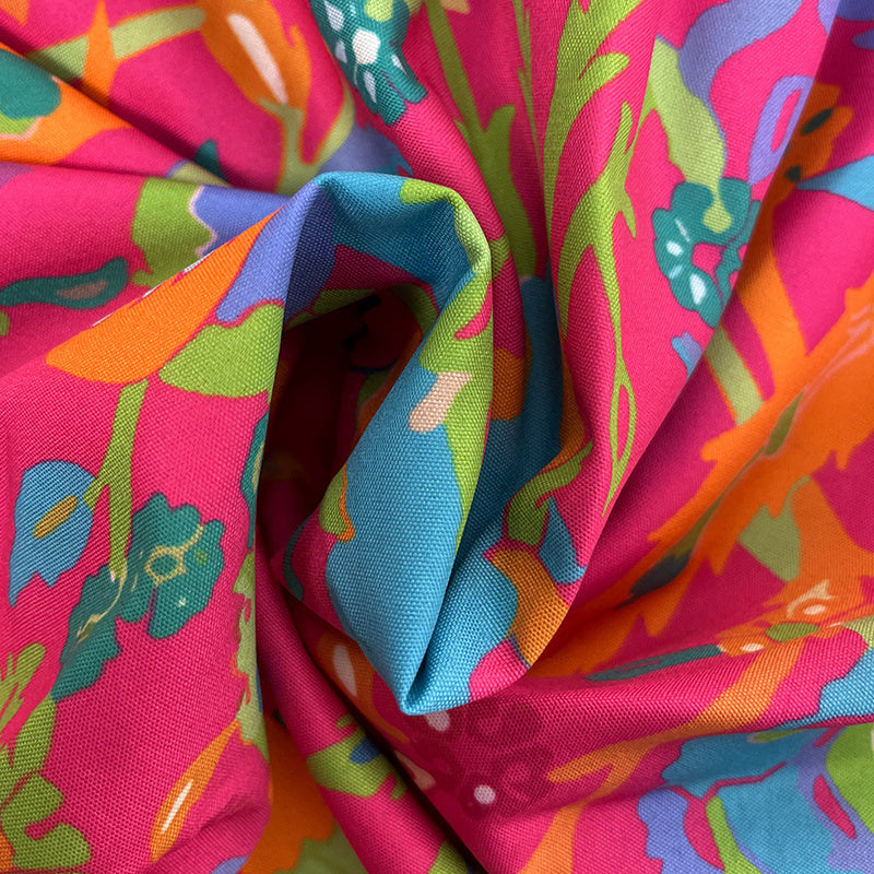 Color Block Floral Maxi Falda con cintura elástica de cordón