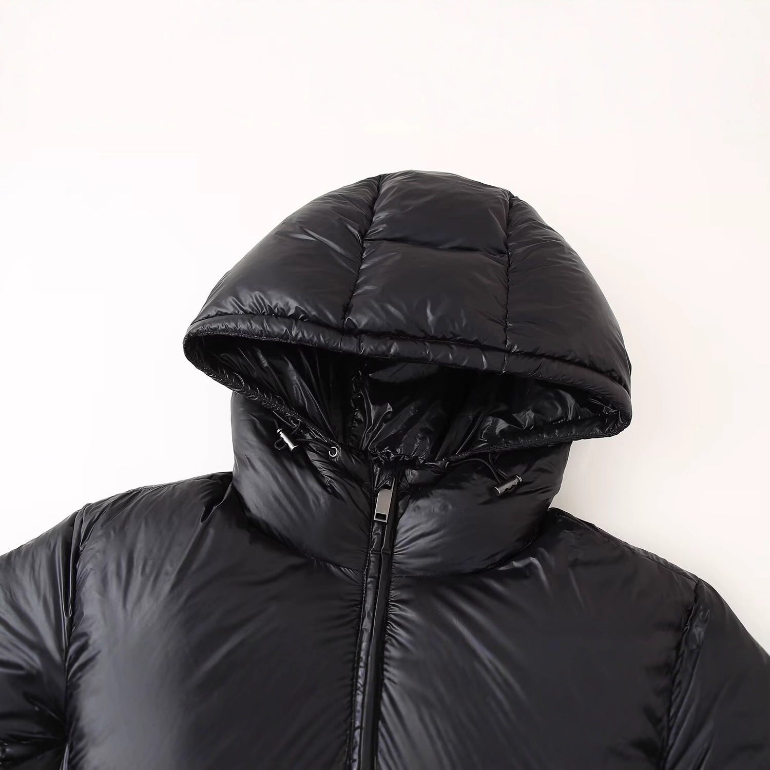 Simple And Versatile Hooded Two-tone Padded Cotton Jacket