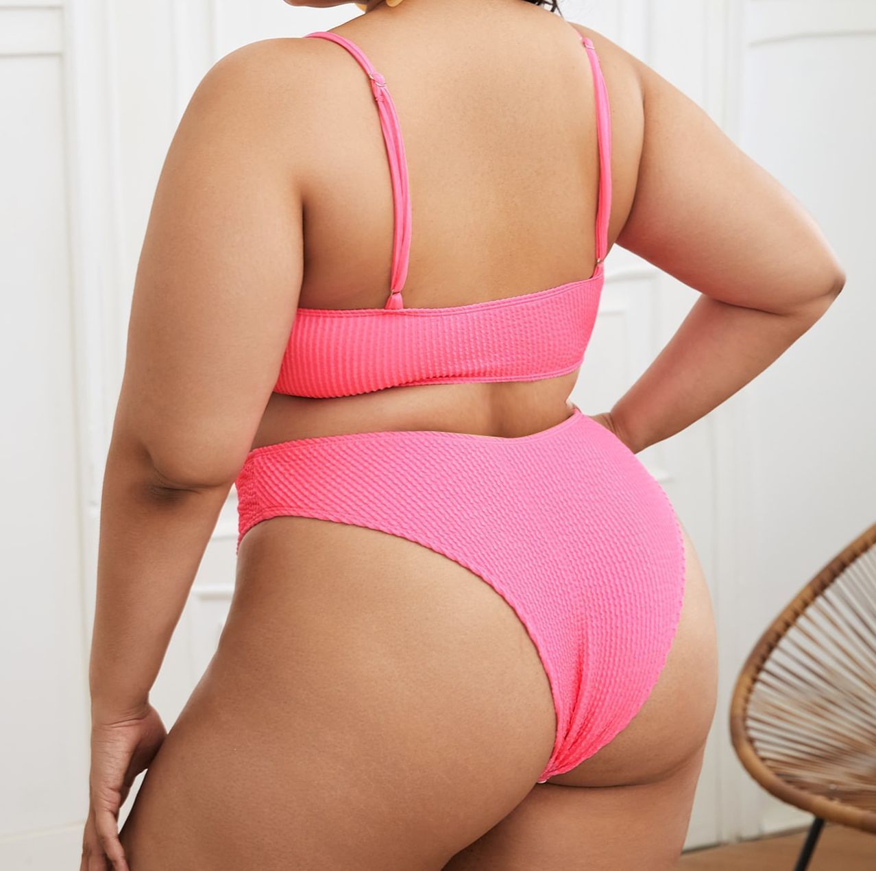 Plusgröße mit festem Farbbikini Bikini Badeanzug für ein elegantes Selbstvertrauen