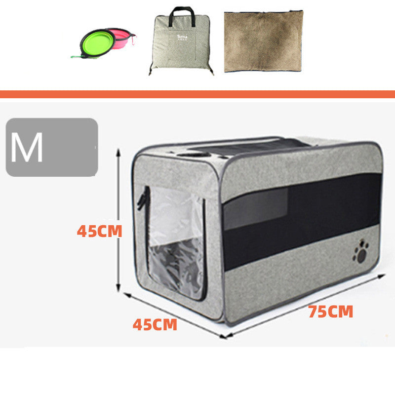 Folding Fabric Pet Travel Carrier Bag With Safety Zippers
