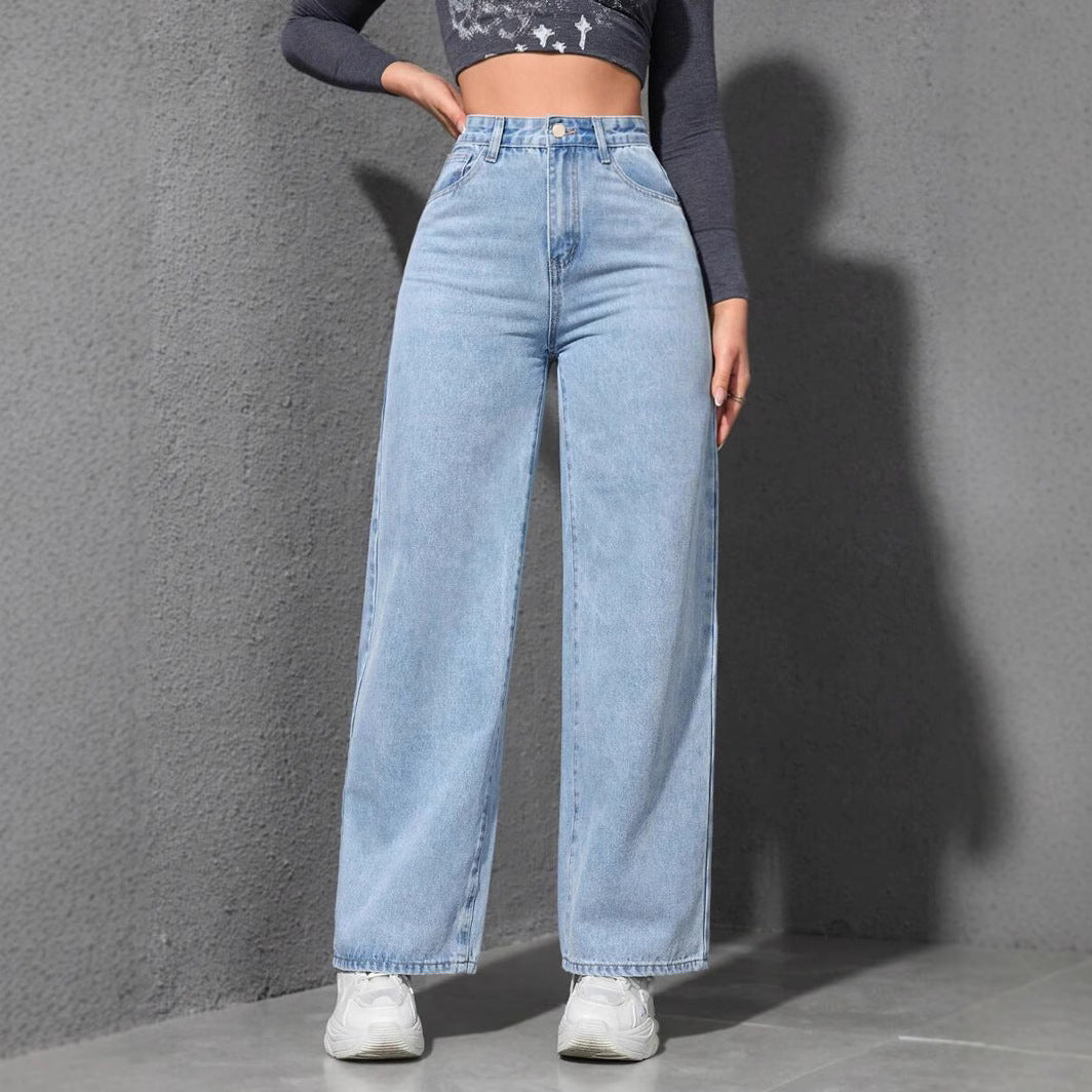 Pantalon de jean à jambes larges à jambe large et lâche détendue pour le confort