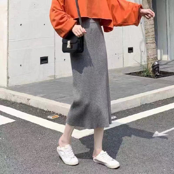 Hoge taille rechte trui jurk voor afslanke comfort
