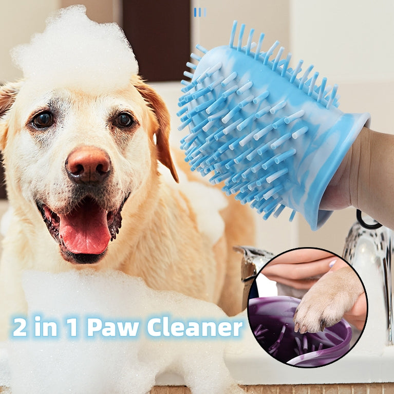 2 In 1 Dog Paw Cleaner Cup With Soft Brush