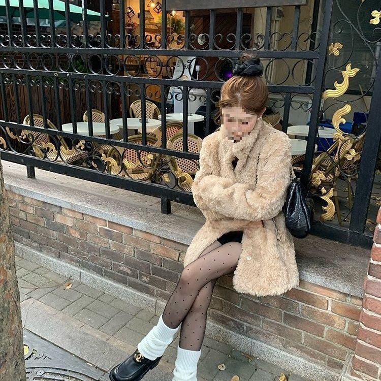 Mid-Length Loose Wool Blend Overcoat For Autumn And Winter