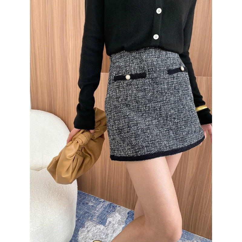 Saia de linha clássica de estilo francês para roupas atemporais