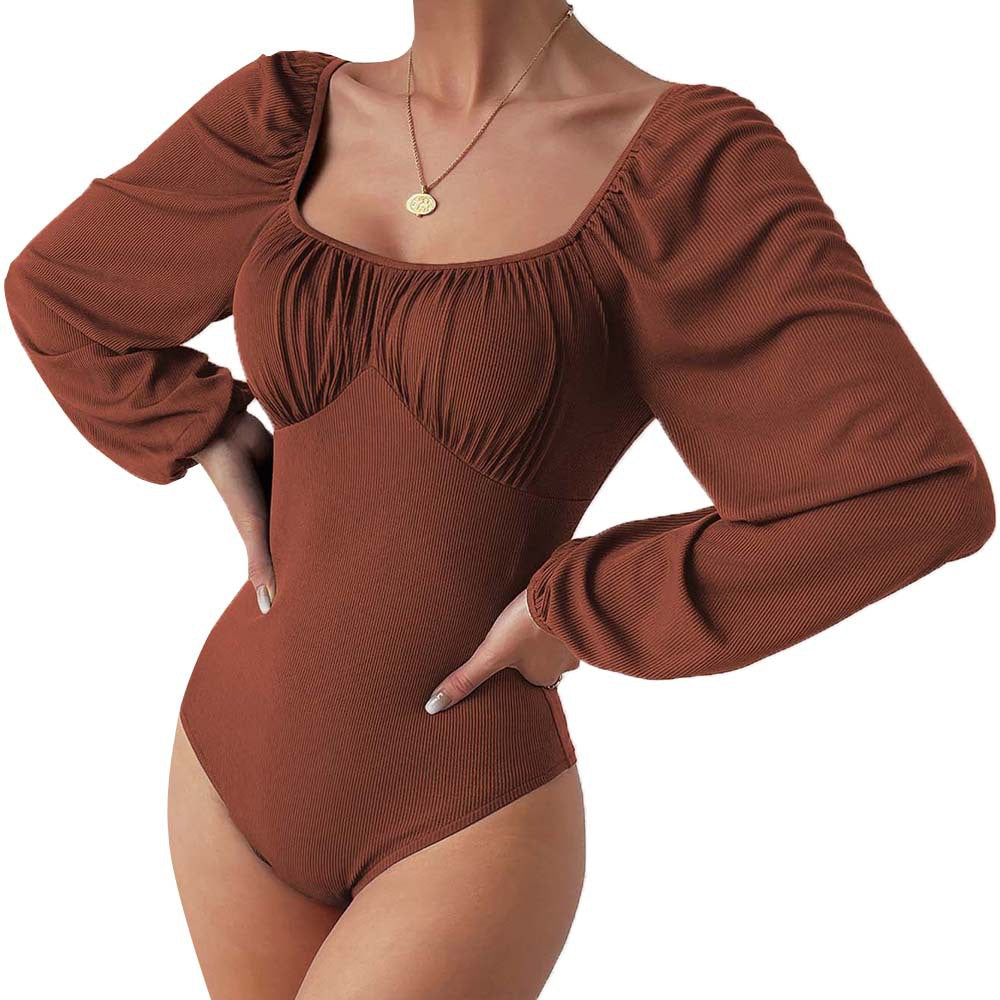 Chanel-style Square Neck Long-sleeved Jumpsuit For Women Comfortable For Autumn And Winter Wear