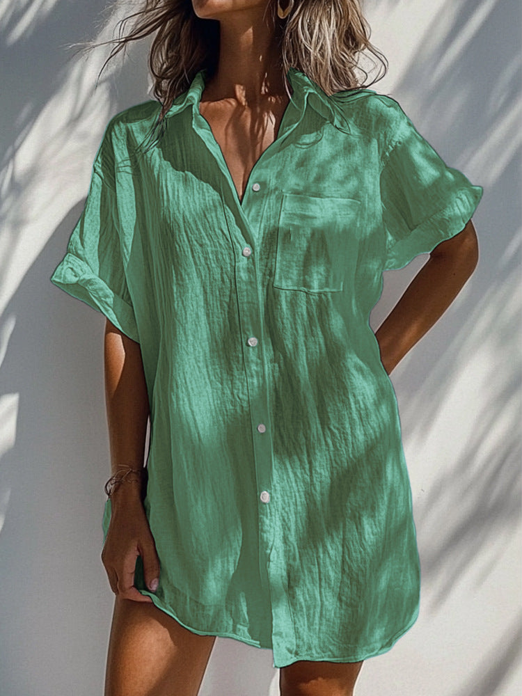 Long Cardigan Multi-color Women's Top Shirt