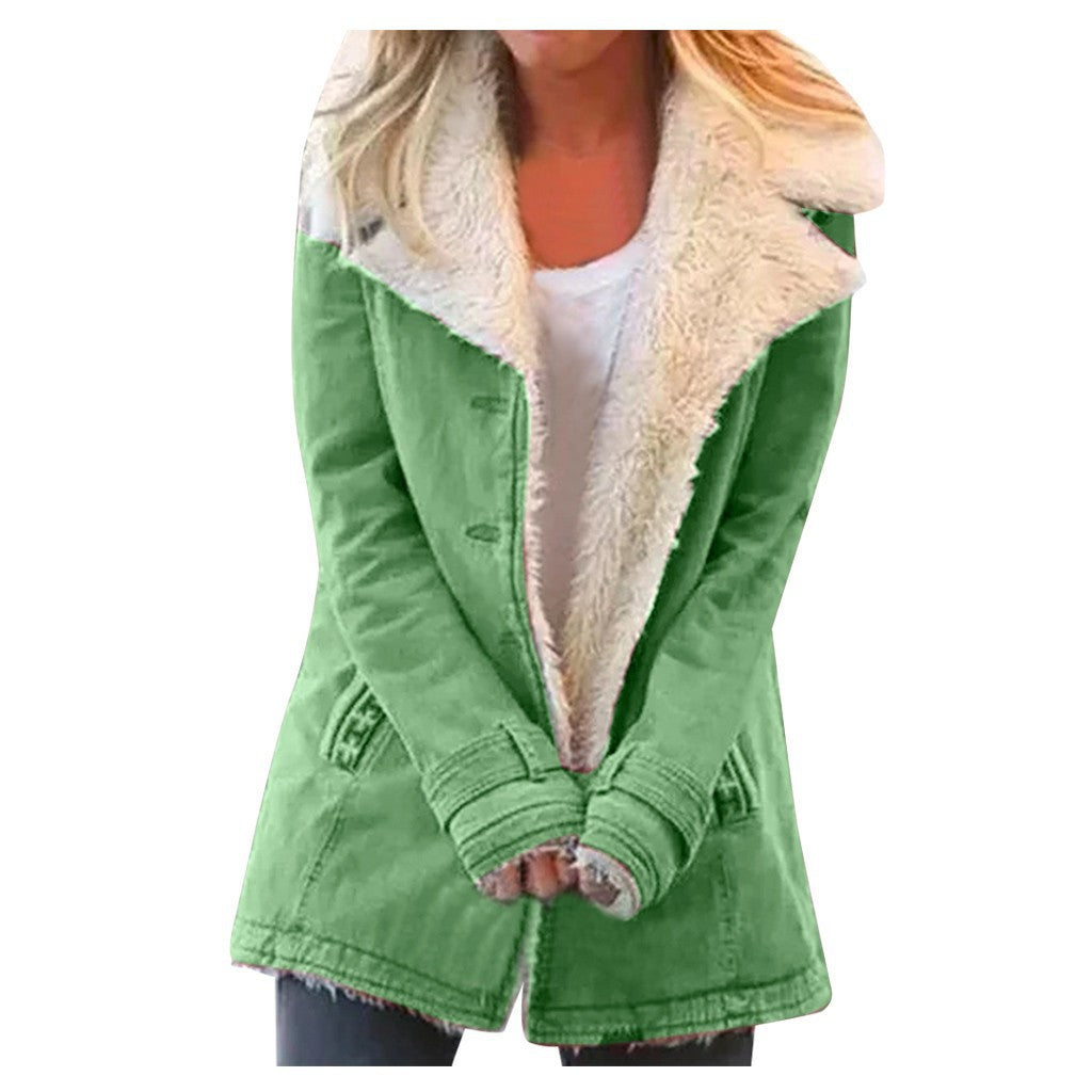 A Fleece Warm Cotton-padded Jacket For Women