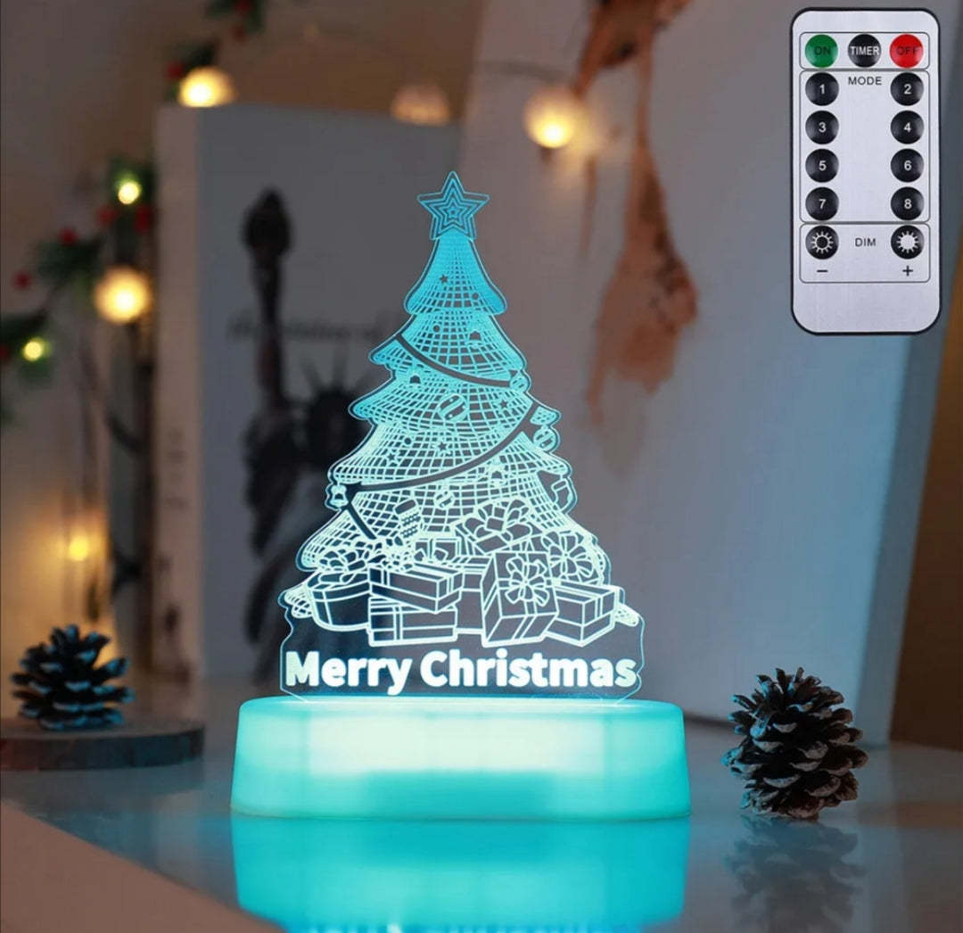 Christmas and New Years Themed LED Acrylic Light Up Table Decorations