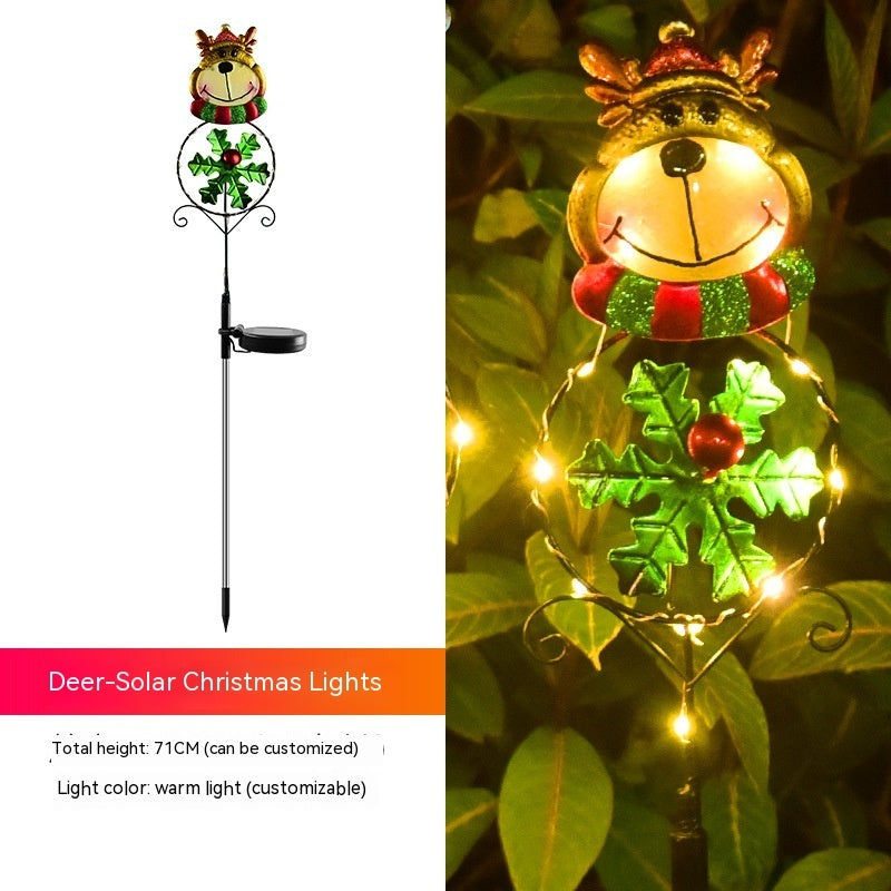 Solar Powered LED Christmas Yard Decoration Posts in Various Styles