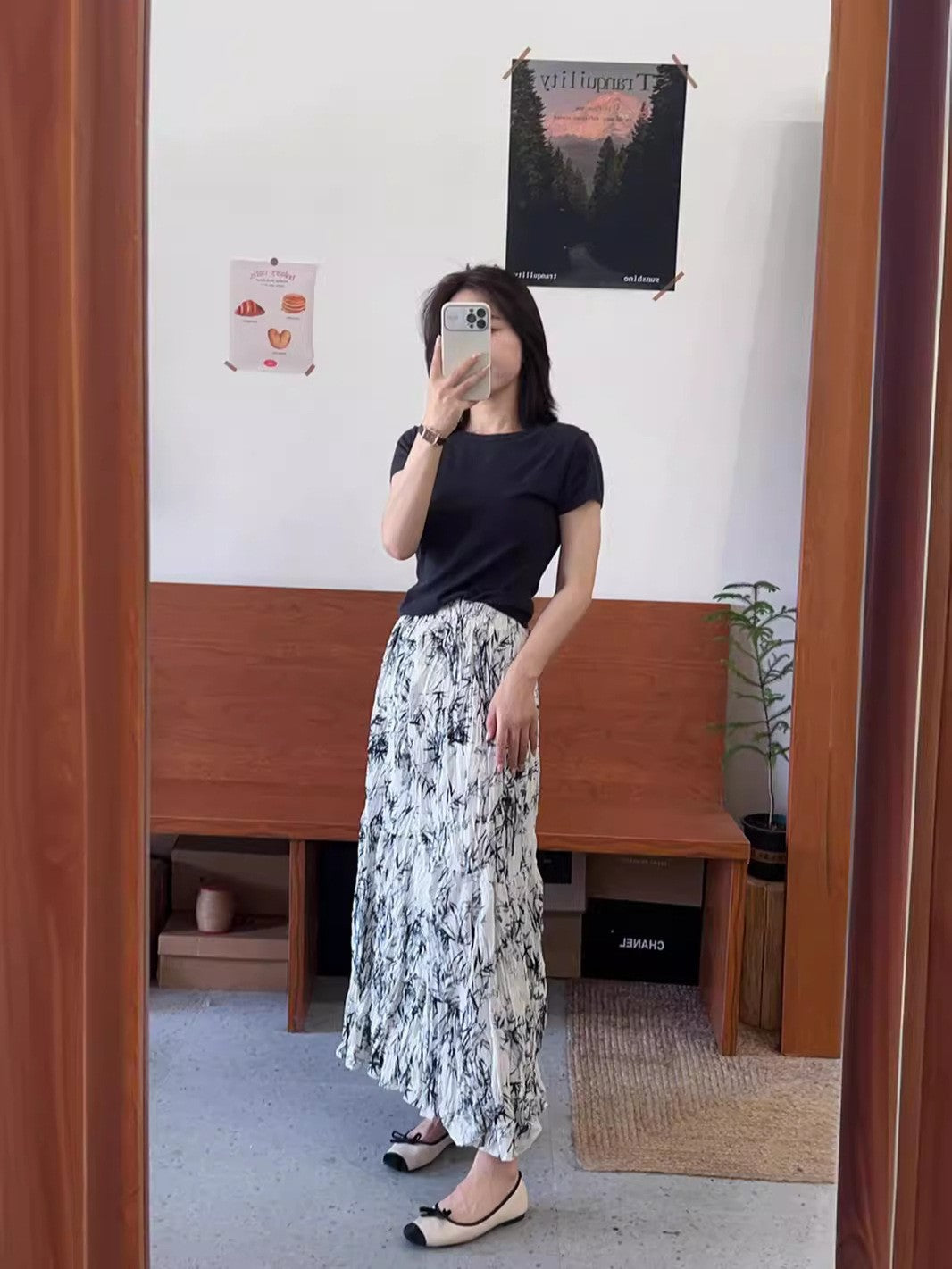 Elastische Taille A-Line-Rockkleid für komfortable Chic