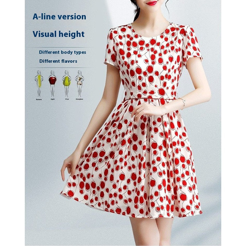 High-End Polka Dot Ice Seidenkleid für luxuriöses Sommerstyling