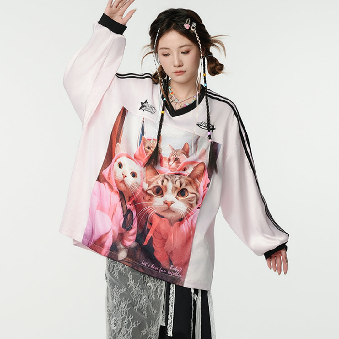 Women's Casual Printed American High-street Loose Top