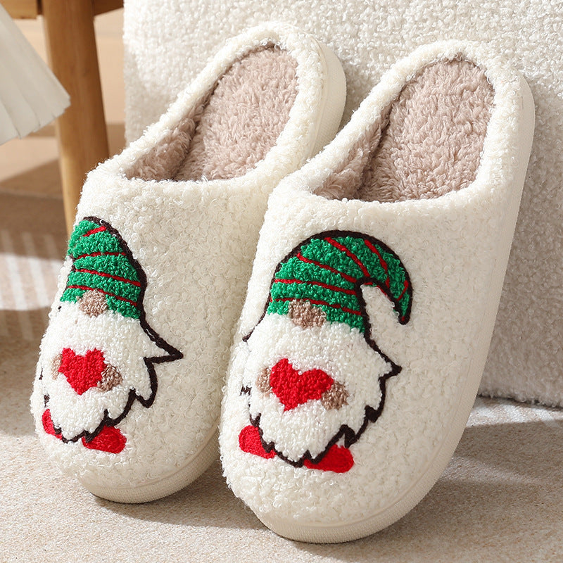 Warm and Soft Closed Toe Christmas Themed Slip On House Slippers