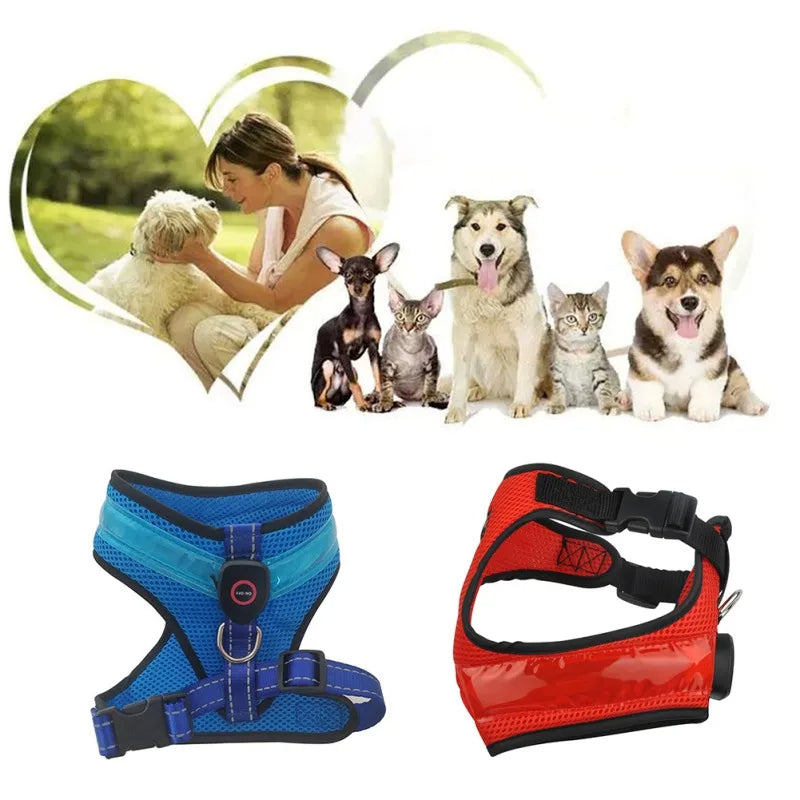LED USB Rechargeable Dog Harness For Safety And Comfort