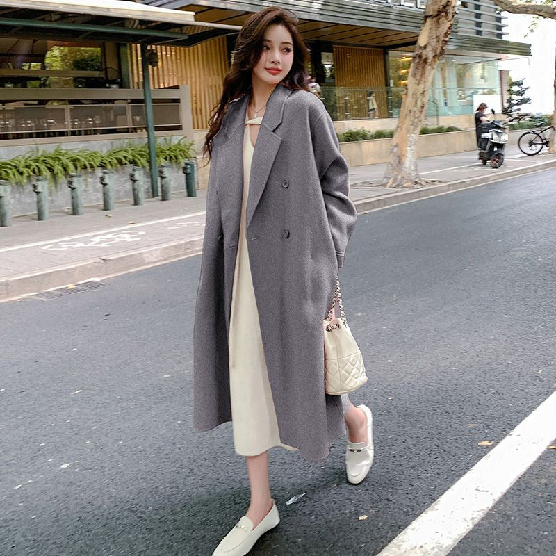 Double-faced Cashmere Wool Coat For Women In Autumn And Winter