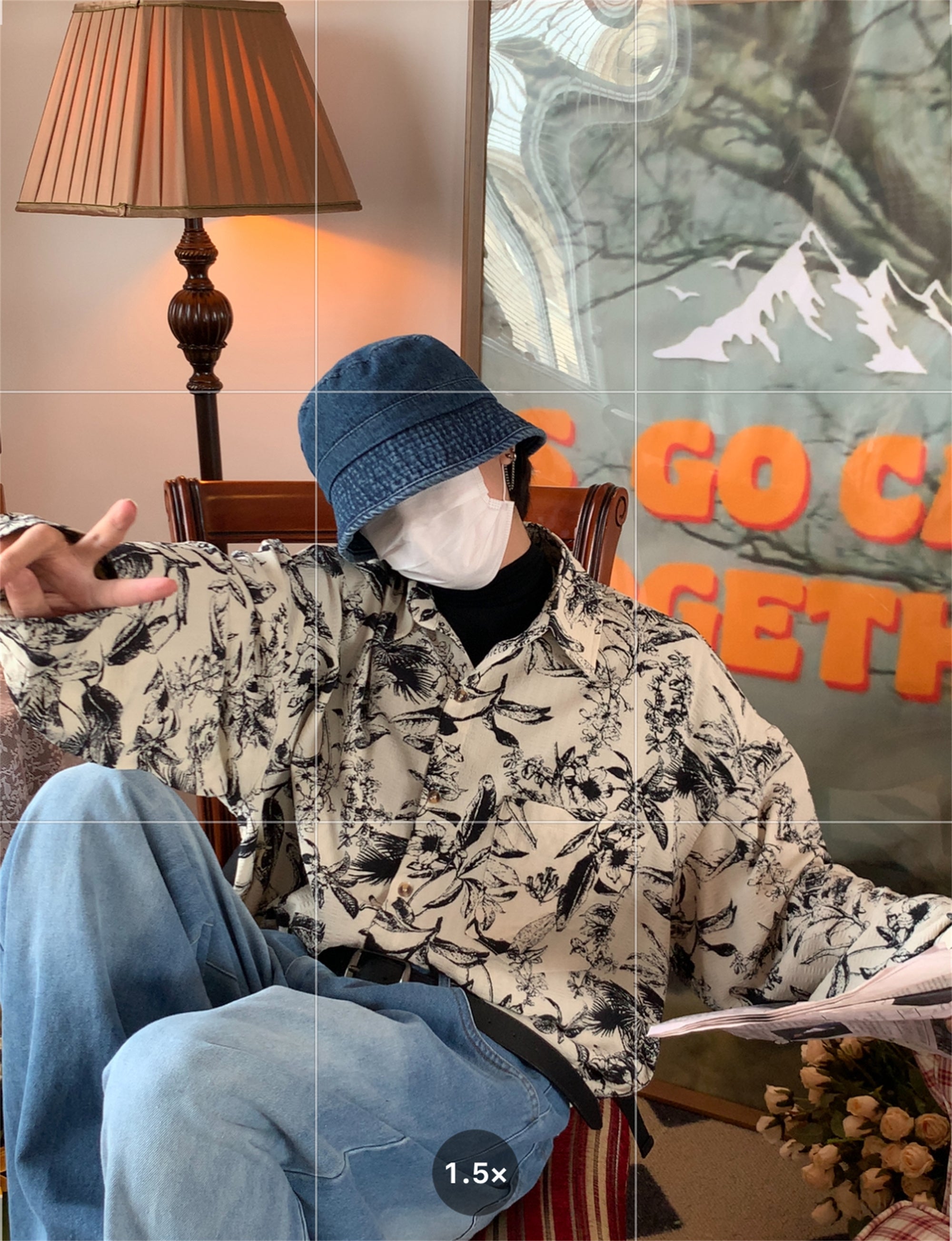 Autumn Vintage Printed Long Sleeved Shirt