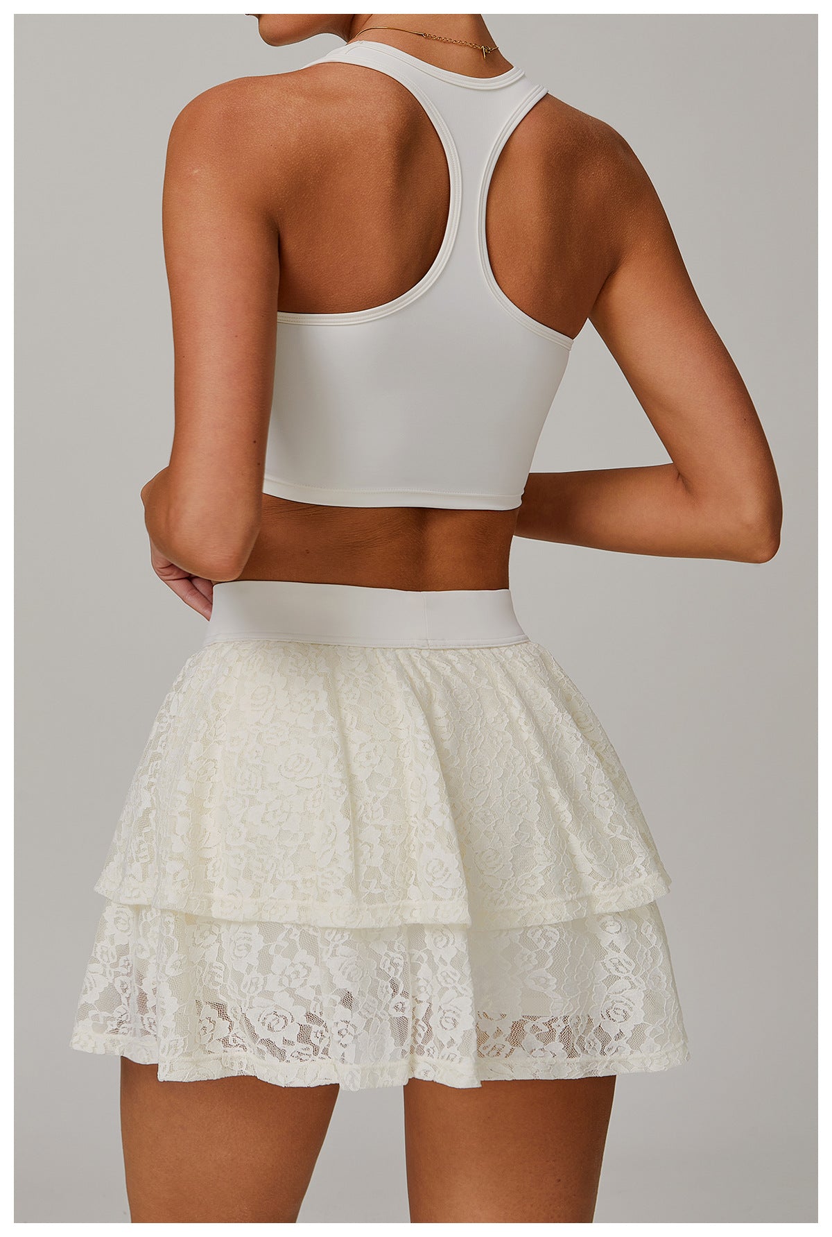 Mesh Lace Yoga Skirt For Breathable Active Comfort