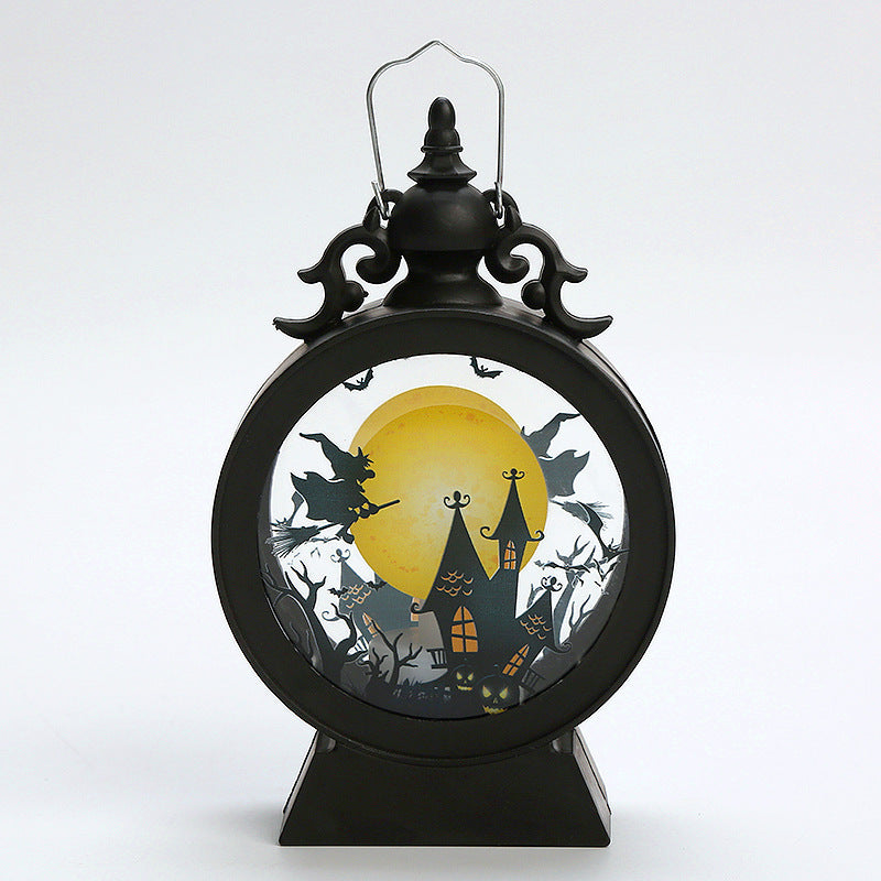 Candelit Spooky Halloween Village Black Lantern Halloween Decoration