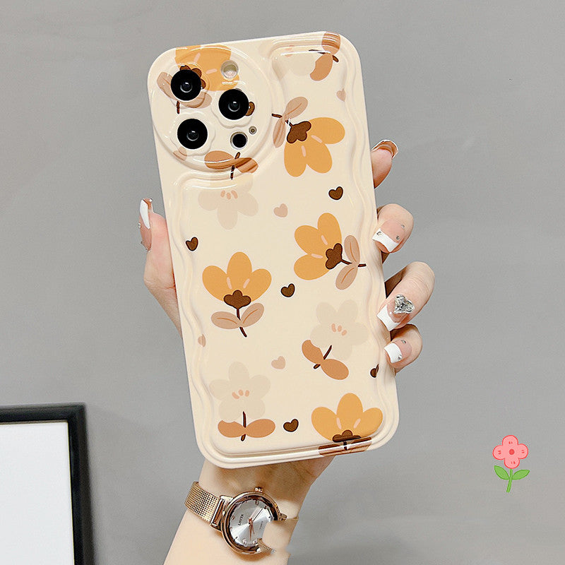 Elegant Floral Phone Case With Matching Decorative Scarf Accessory