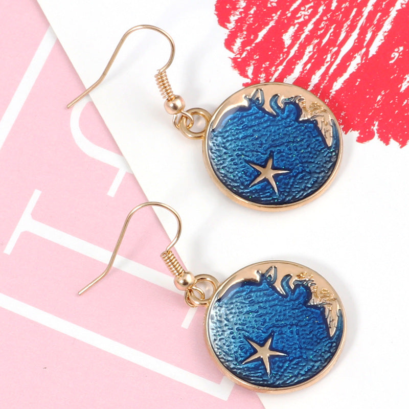 Night Sky Moon Disc Earrings