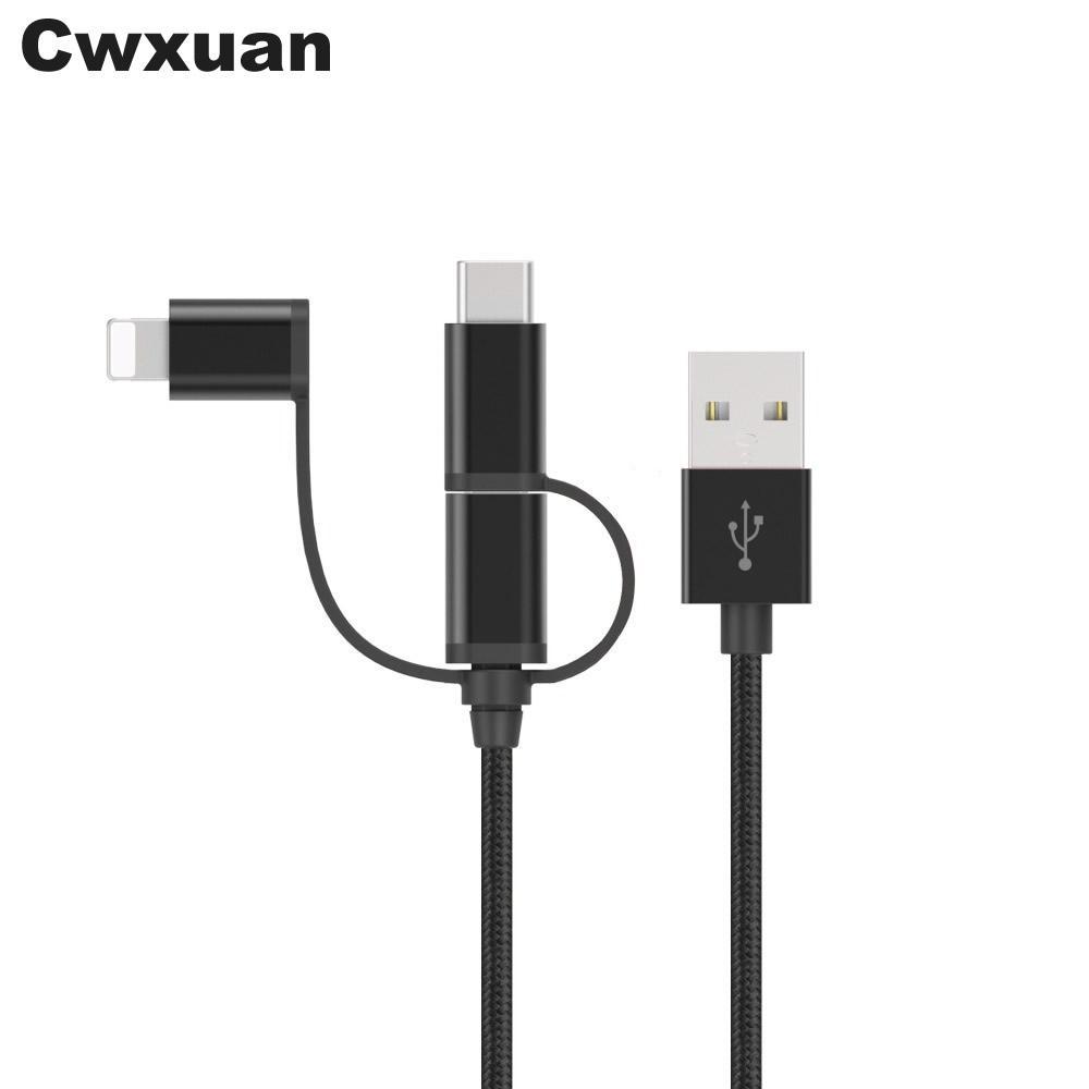 3 in 1 Micro USB Type C 8 Pin Charging Cable - THEONE APPAREL