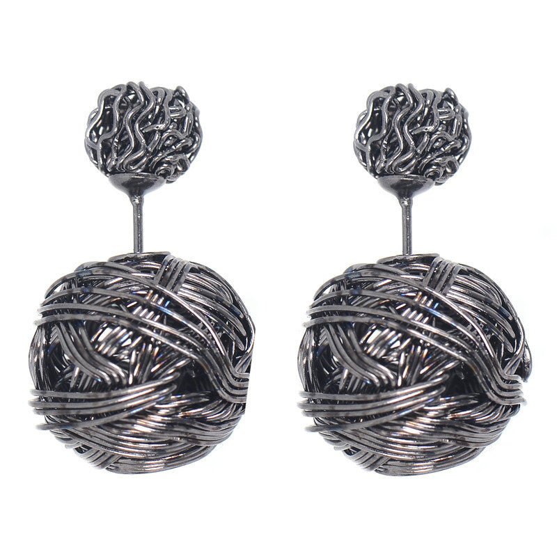 Metallic Knotted Drop Earrings