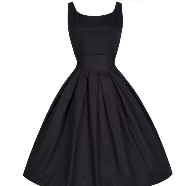 Pleated Scoop Neck A Line Dress