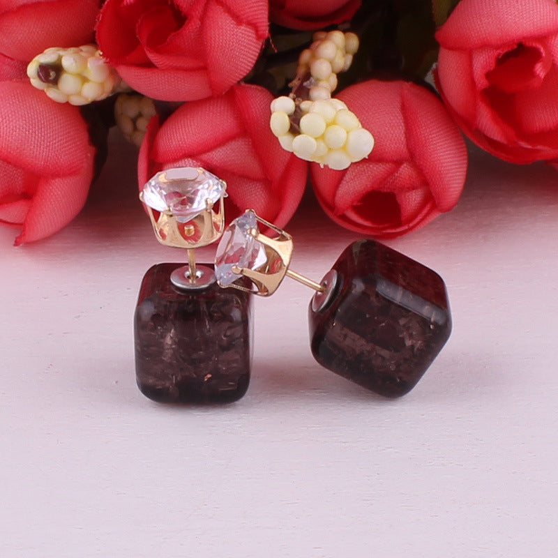 Cube Shaped Double Sided Earrings