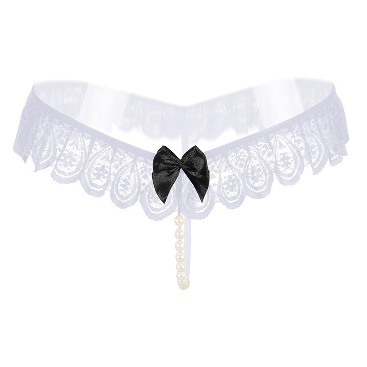 Teardrop Lace Peekaboo Pearl G-String