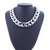 Oversized Silver Chain Necklace