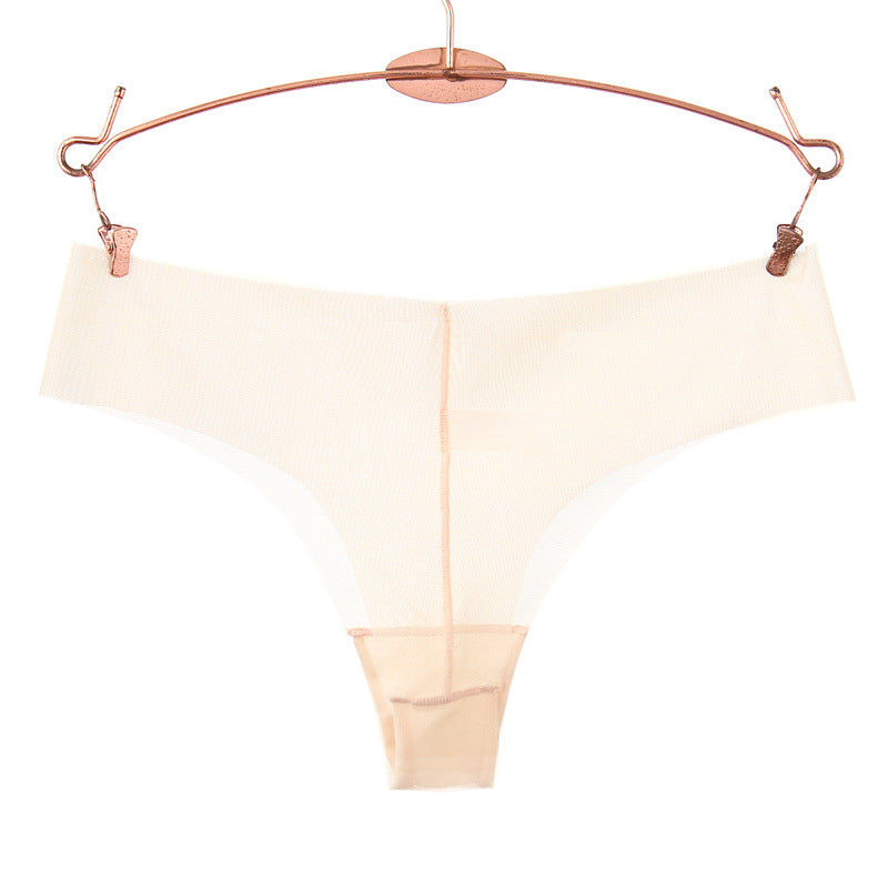 Panty string en maille transparente du bord brut