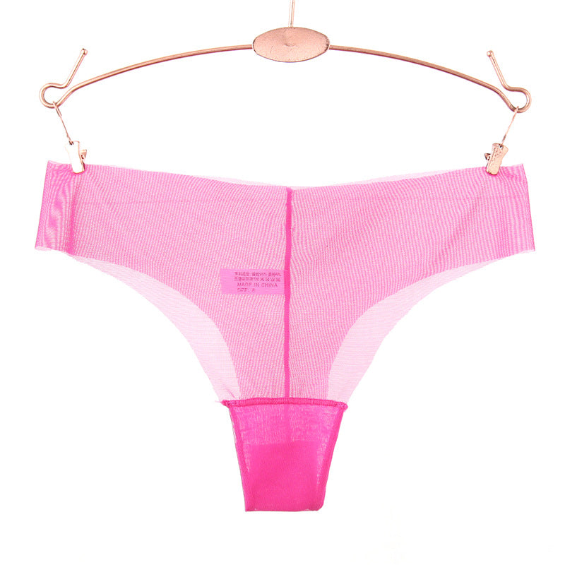 Ruwe rand transparant gaas string panty