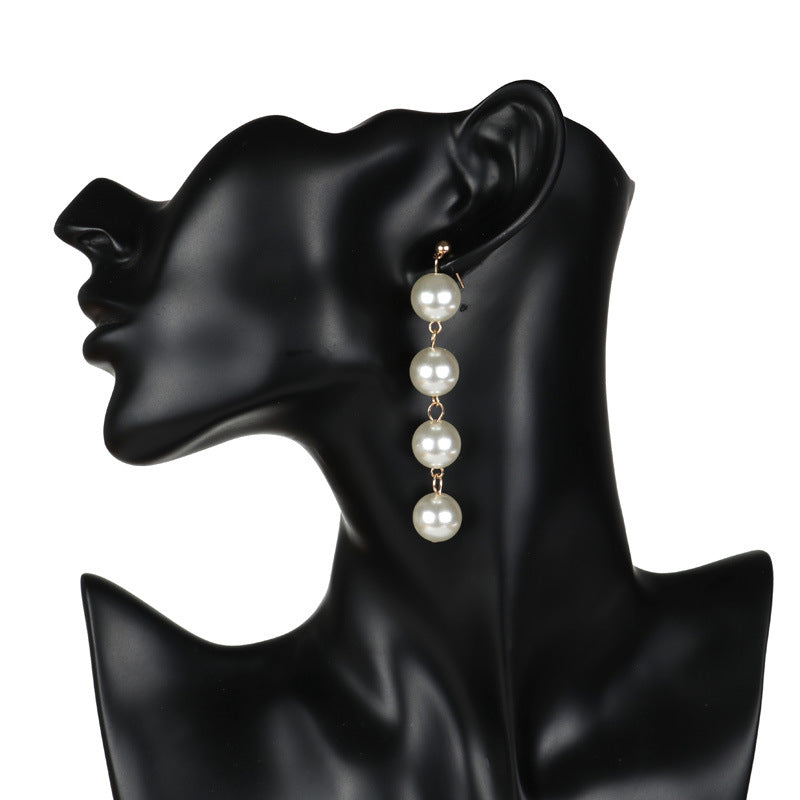 Tiered Faux Pearl Drop Earrings