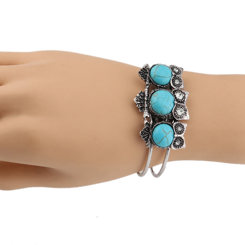 Turquoise Triple Owl Bracelet