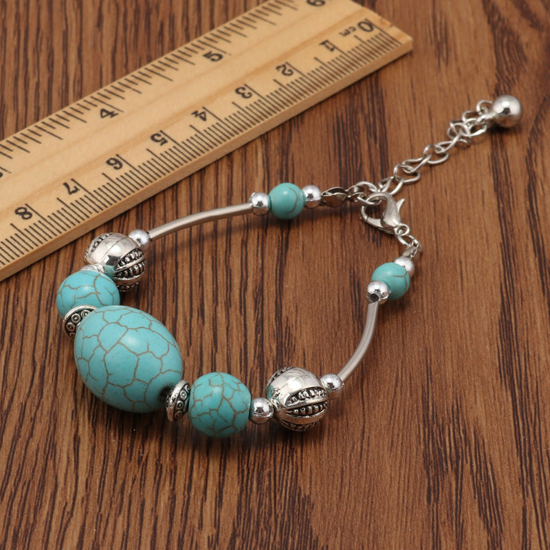 Egg Shaped Turquoise Beaded