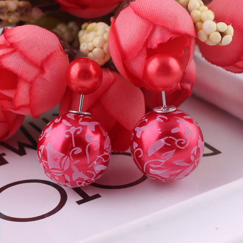 Decorative Spherical Double Sided Earrings