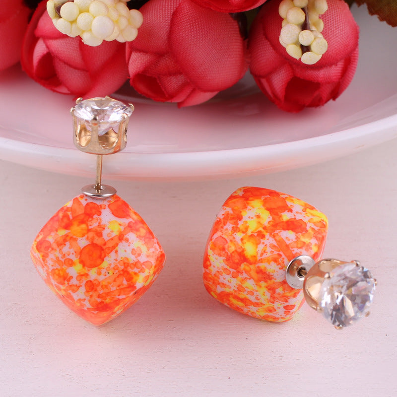 Zircon Double Sided Velveteen Earrings