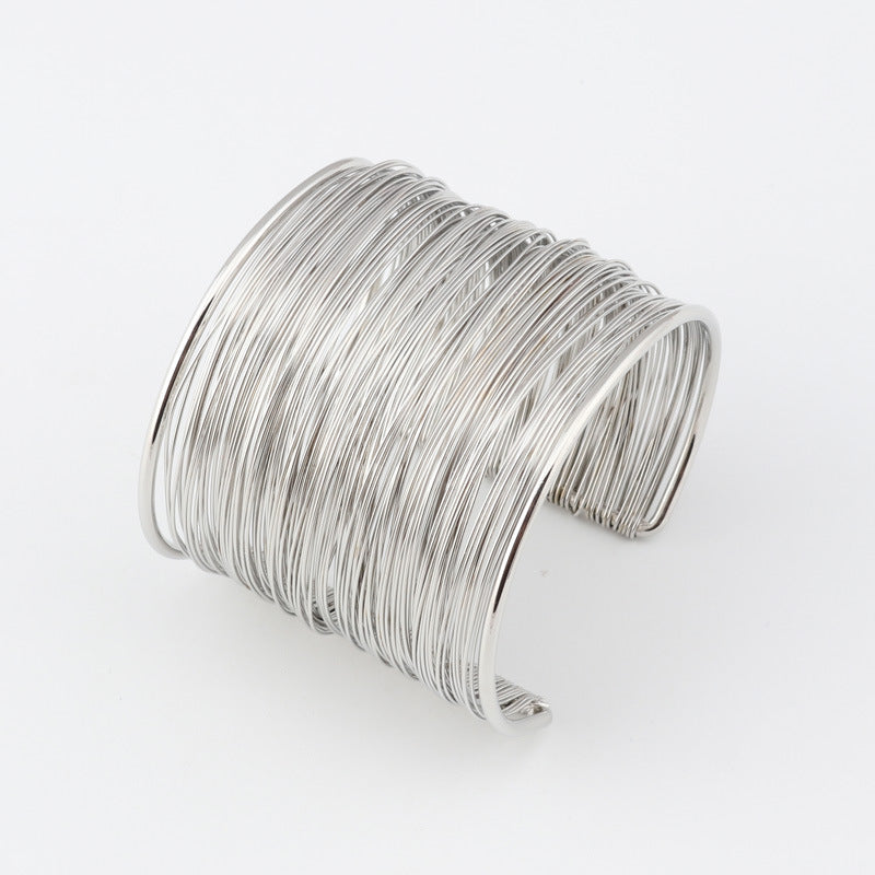 Wire Wrapped Metallic Cuff Bracelet