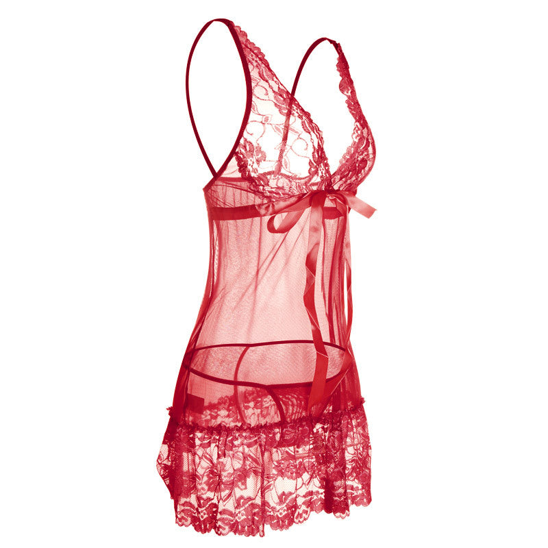 Set di lingerie babydoll in pizzo