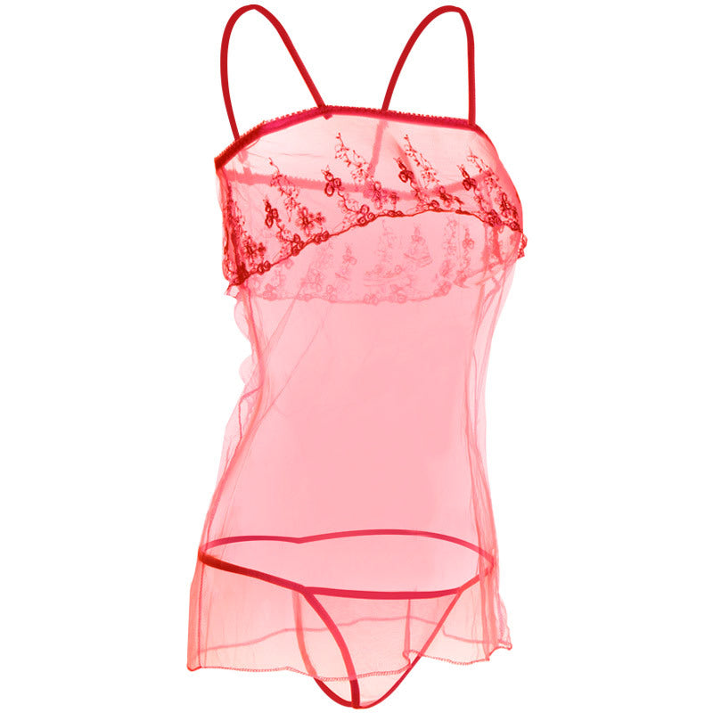 Gelaagde en geregen pure mesh babydoll