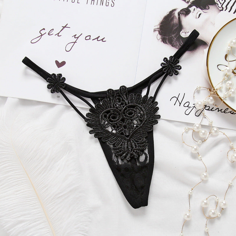 Transparan Bordir Gaya Gaya Renda Cutout Thongs