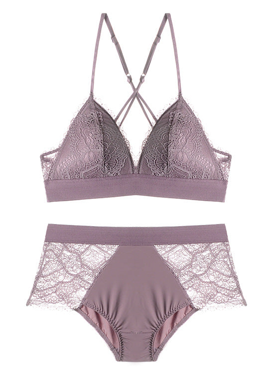 Lace Layover bralette en panty set