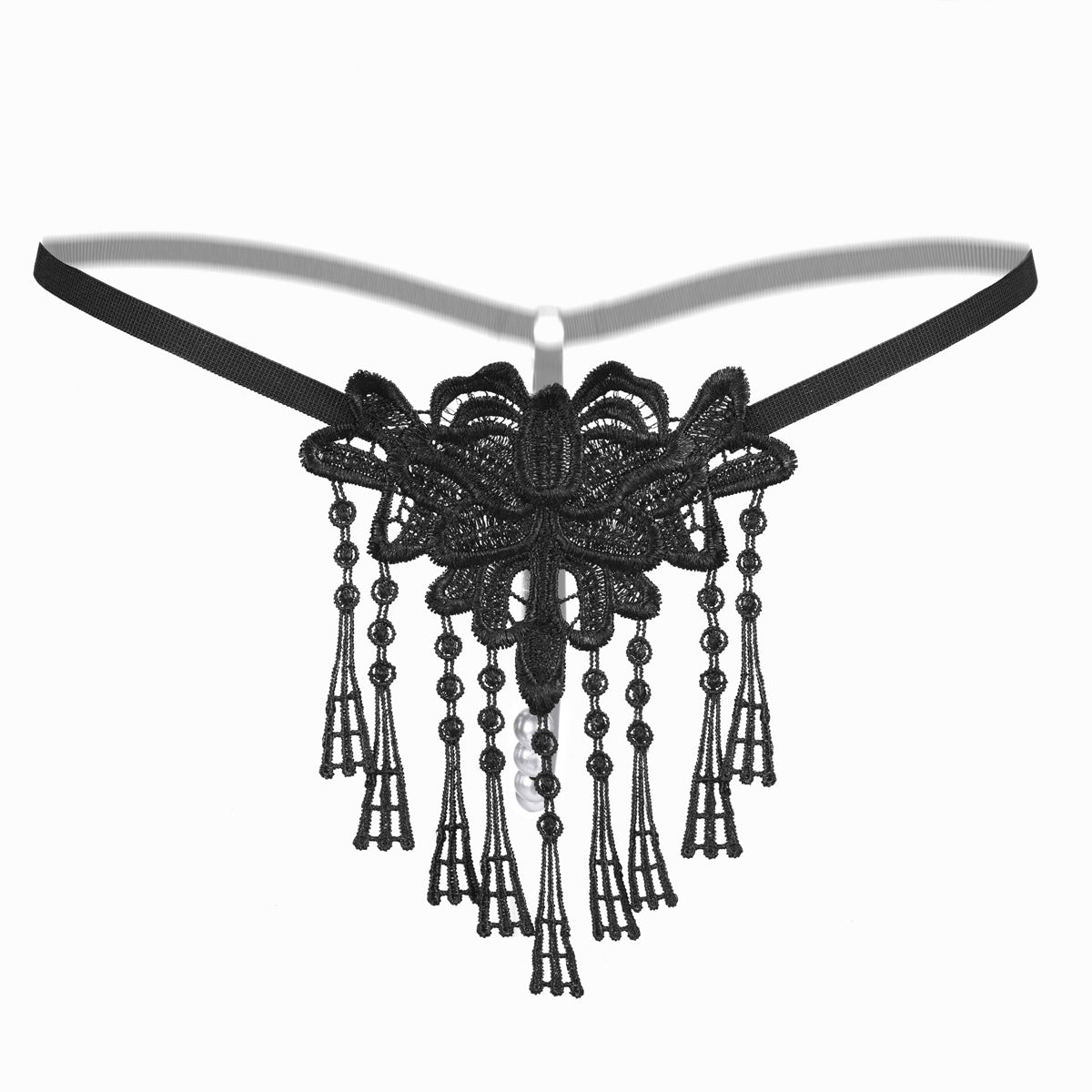 Pearls and Tassels Peekaboo Thong Panty