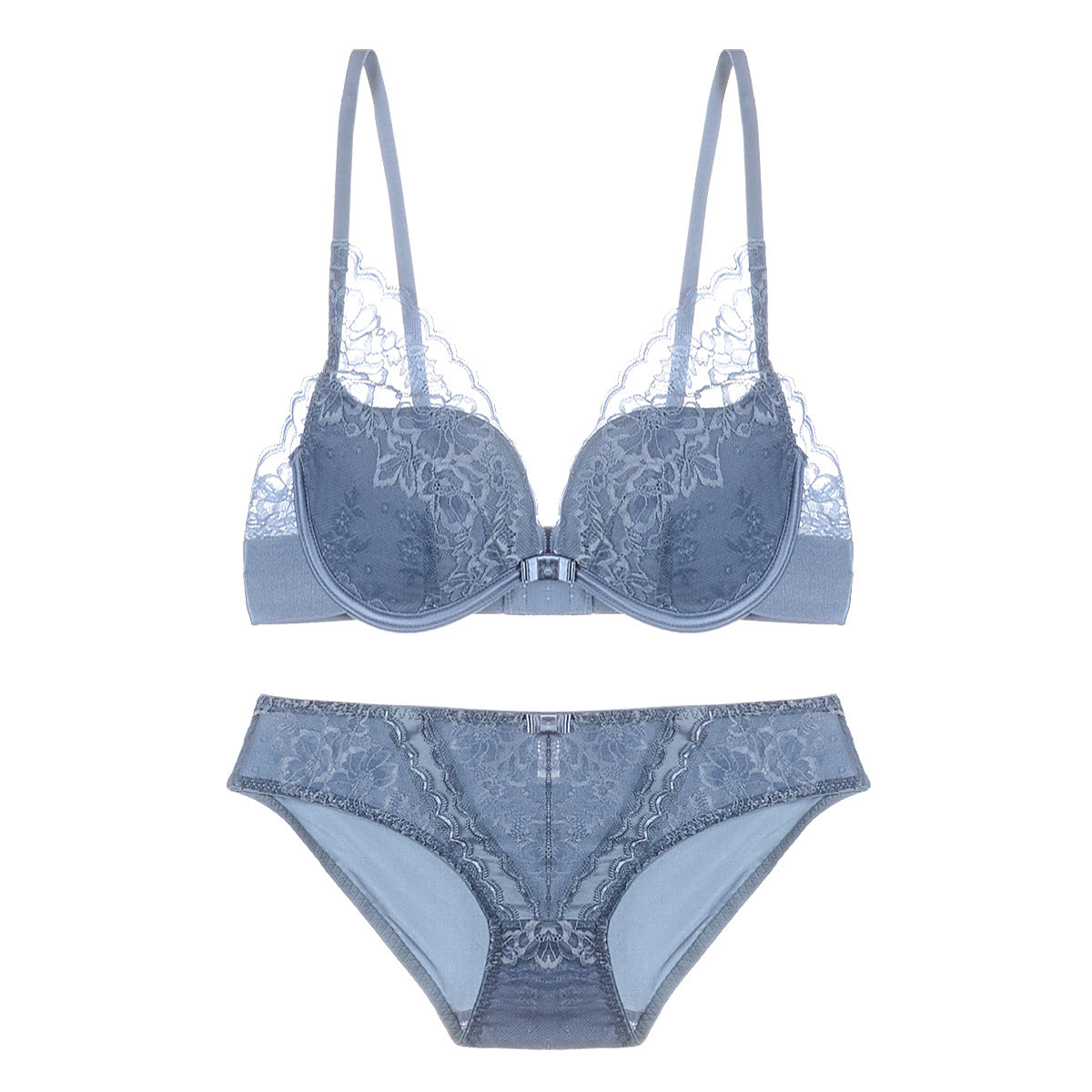 Reggiseno overlay di pizzo e set di mutande